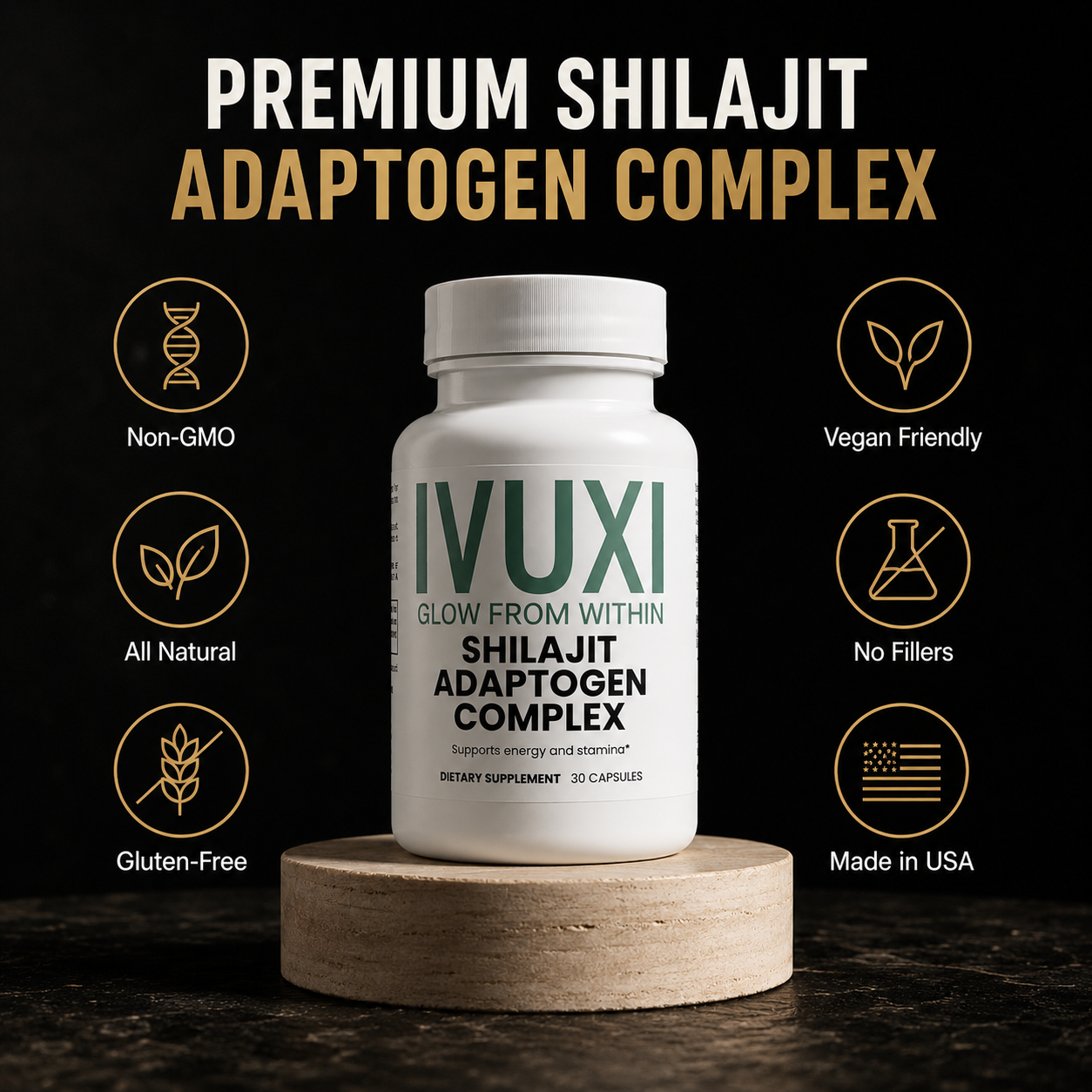 All natural, non-GMO, gluten-free, vegan friendly, no fillers, made in USA